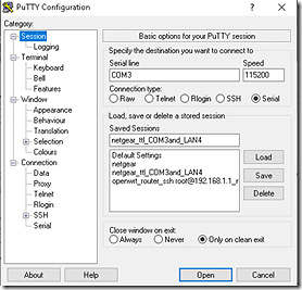 Putty-Einstellung